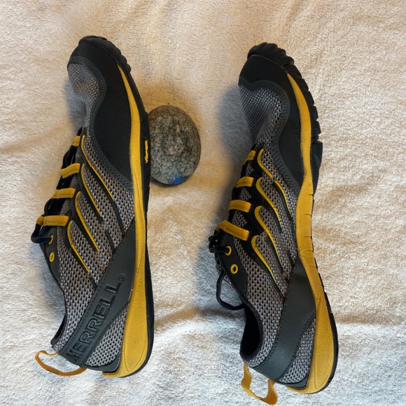 Merrell Barefoot Minimalist Trail Glove Smoke and Adventure Yellow Mens Size 10 - Picture 5 of 7